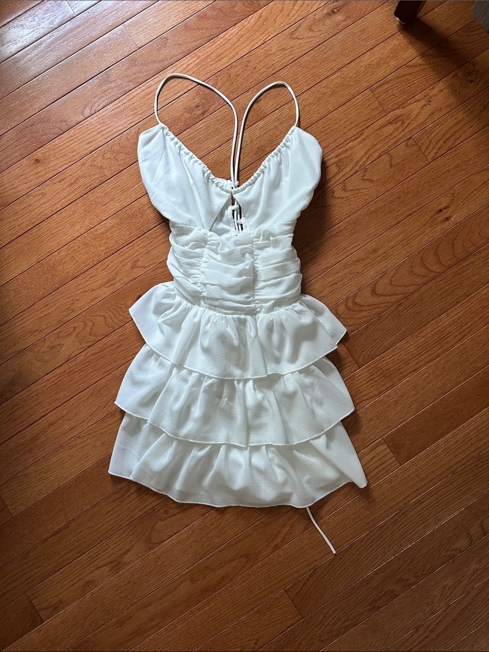 Lucy in the Sky White Ruffled Tiered Mini Dress